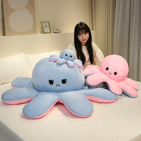 Oktopus-Gesichtswechsel-Puppe Schlafkissen Plüschtier Geeignet für Eltern-Kind-Spiele, Begleitpuppe für Kinder