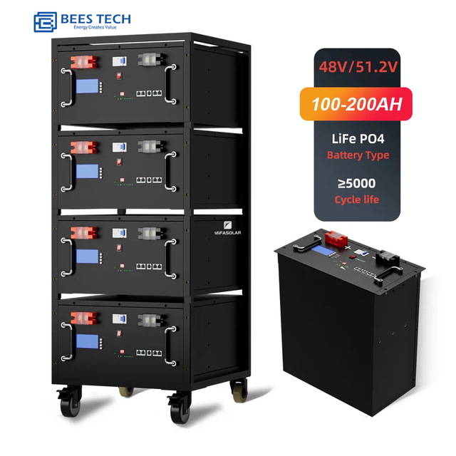 Stackable Battery Packs 10kw Solar Power System Lithium Ion Battery 48v 200ah 30kwh Combined Inverter with Built in