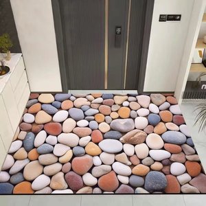 <span class=keywords><strong>Tapis</strong></span> d'entrée intérieur antidérapant à poils plats, lavable en machine, motif géométrique, adapté aux animaux domestiques, écologique, en boue de diatomée - Product Image 1