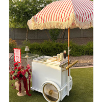Chariot à bonbons en métal personnalisé à 4 roues, chariot à gelato détachable, chariot mobile pour vendeurs de rue, chariot à glaces, chariot à hot-dogs, chariot à frites, chariot à snacks
