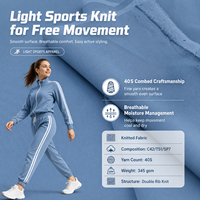 Tela de Punto de Poliéster y Elastano C42/T51/SP7 40S, Tela de Algodón y Elastano de 345 g/m², Tela Elástica en 4 Direcciones para Sujetadores Deportivos y Leggings