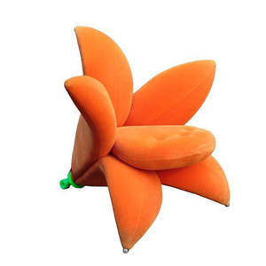 Silla Pétalo, Silla de Diseño Moderno con Forma de Flor, Tapizada en Terciopelo, para Sala de Estar, para Adultos y Niños - Product Image 5