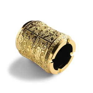 Cendrier en métal de luxe personnalisé, nouveau produit, trois couleurs, cylindrique, cuivre antique, style haut de gamme - Product Image 5