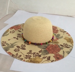 Chapeau <span class=keywords><strong>Capeline</strong></span> en Paille de Papier pour <span class=keywords><strong>Femme</strong></span>, Imprimé Floral, avec Chaîne de Perles Souple, Circonférence Réglable, Design Élégant - Product Image 2