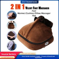 Chaussons chauffants électriques à fonction musicale, bottes de massage, coussinets chauffants pour les pieds, chauffe-pieds d'hiver à tige haute pour l'intérieur, masseurs de pieds électriques pour la maison