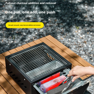 Estufa de carbón portátil cuadrada para acampar al aire libre, para asar té en casa, parrilla para barbacoa, calentador - Product Image 1