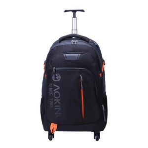 Free Sample Water-Resistant Nylon Wheeled <b>Rolling</b> <b>Backpack</b> with Large Capacity Eco-Friendly & Foldable for Unisex Travel Laptops - Product Image 1
