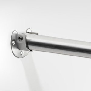 Support de tringle de penderie en acier inoxydable 304 épaissi à base à bride ouverte, connecteur durable pour porte-vêtements - Product Image 2