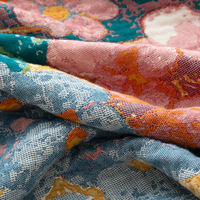 Nouvelle Couverture en Gaze de Coton Personnalisable Style Rétro Européen à Motifs Floraux et Végétaux, Teinture Réactive, pour Bureau - Collection 2025