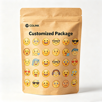 Sachet personnalisé en kraft imprimé sur mesure, refermable avec fermeture éclair, pour aliments, café, thé, collations, noix, avec illustration anime unique