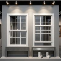 Ventana Corredera Vertical de Aluminio, Simple o Doble, con Doble Acristalamiento, Resistente al Viento y al Agua, para Casas Modernas