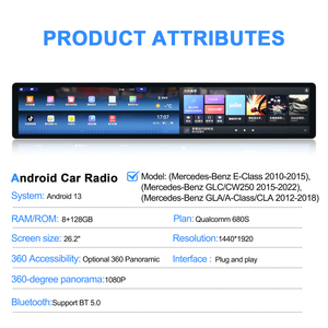 Navihua Autoradio Android con Schermo Largo 26,2 Pollici, Carplay, Android Auto, Navigazione GPS per <span class=keywords><strong>Mercedes</strong></span> Benz Classe C W205 GLC GLA CLA <span class=keywords><strong>A</strong></span> E - Product Image 5