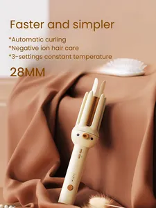 Profesional ion Salon paket penuh turmalin keramik Anti panas gelombang besar 32mm otomatis berputar pengeriting rambut
