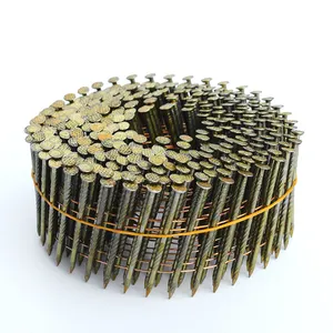 Vendita diretta in fabbrica di ferro elettro zincato bobina chiodi a spirale gambo liscio per copertura e pallettatrice chiodatrice