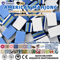 Jeu de couleurs océaniques en stock American Mahjong Set 160 carreaux acryliques gravés Deluxe Carrying Case Racks USA Standard