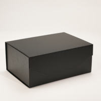 Grande boîte cadeau pliante magnétique noire de luxe personnalisée pour vêtements