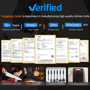 طقم سكاكين مطبخ من الفولاذ المقاوم للصدأ 6 قطع مع مقابض بلاستيكية ومقص للطهاة وتقطيع اللحوم مع صندوق هدايا ملون - Product Image 6