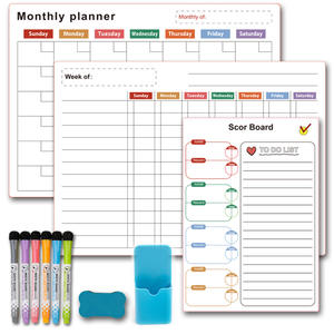 Calendrier magnétique effaçable à sec personnalisé, tableau blanc pour réfrigérateur, organisateur mensuel, planificateur d'horaires, aimant, tableau blanc - Product Image 3