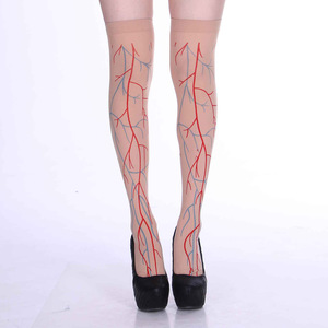 Calcetines hasta la rodilla con estampado de calavera de Halloween, accesorios de disfraz para mujer, opacos, hasta la mitad de la pantorrilla, LBB893 - Product Image 4