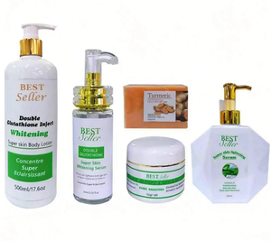 Ensemble puissant anti-âge pour le visage et le corps, blanchissant : <span class=keywords><strong>lotion</strong></span> pour le corps, sérum, crème, savon au curcuma - Product Image 1