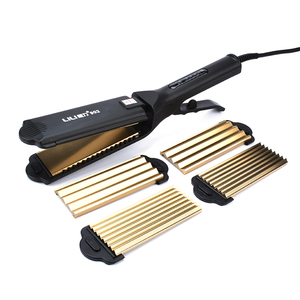 Flat <span class=keywords><strong>Iron</strong></span> Top <span class=keywords><strong>10</strong></span> Máy Duỗi Tóc Salon Nhãn Hiệu Riêng Gốm Cho Bán Buôn 4 Trong 1 Điện Nhanh Sưởi Ấm 60W Gốm Phủ - Product Image 2