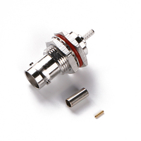 Connecteur RF à faible perte Raynool 50 Ohm IP68 étanche BNC femelle à sertir pour câble RG58 RG316 RG142 LMR200