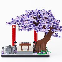 MOC1052 Arbre à fleurs de glycine Sinensis, Blocs de construction DIY pour scène d'anime, Briques créatives éducatives à assembler, Jouets cadeaux pour enfants