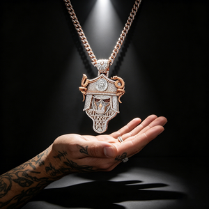 <span class=keywords><strong>Pendentif</strong></span> de luxe en argent sterling S925, motif tête de mort Hip Hop, avec diamant de laboratoire VVS rond, pour rappeur - Vente en gros - Product Image 4