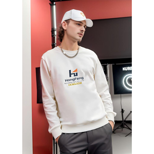 Sudadera con cuello redondo para venta al por mayor, OEM de alta calidad, jersey liso teñido, felpa, blanco, algodón, sudadera con capucha personalizada - Product Image 1
