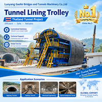 Chariot de revêtement secondaire de tunnel en acier Q235B GaoFei au design moderne, équipement de coulage de béton avec système hydraulique pour voies ferrées