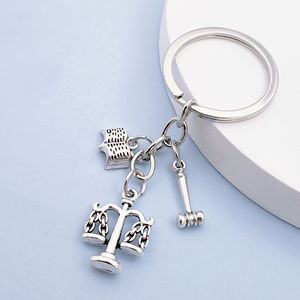 European &amp; American Style Zinc Alloy Scales of Justice Lawyer's Gavel <strong>Law</strong> School <strong>Gift</strong> Judge's Scales Keychain - Product Image 1