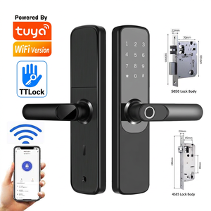 Tuya Akıllı WiFi Parmak İzi Kapı Kilidi Dijital Şifre IC Kart Anahtarsız Giriş 5050/4585 Gömme TTlock Ev Ofis için Akıllı Kilit - Product Image 1