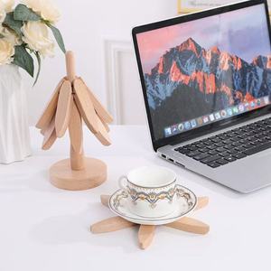 M Madera creativa nogal un árbol estera <span class=keywords><strong>aislante</strong></span> de madera maciza árbol de Navidad estera de mesa aislada posavasos para el hogar estera antiquemaduras - Product Image 3