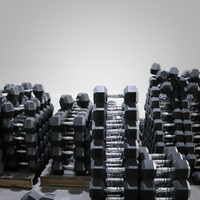 Équipement de fitness pour la musculation : Ensemble d'haltères hexagonales en caoutchouc de 12,5 kg à 50 kg en fonte, en gros