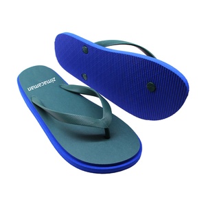 Chanclas de Dos Tonos al por Mayor con Logotipo Personalizado, Sandalias de Playa Azules y Verdes, Suela de EVA Suave Antideslizante, Pantuflas de Verano, Suministro a Granel de Fábrica - Product Image 1