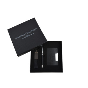 Qatar Saudi Arabia UAE Corporate Gift Leather Business Gift Set Pen,Keychain,Name Card Holder with Custom Logo