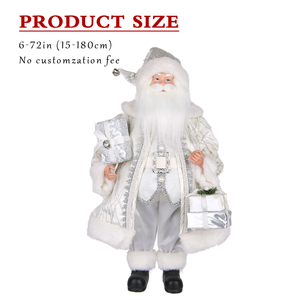 Nouveautés 2026 : Poupée de Noël géante Hyundai Silver pour fenêtre, articles de décoration de Noël - Product Image 1