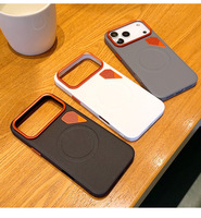 Coque de téléphone en similicuir couleur unie au design élégant pour iPhone 17 Pro Max avec chargement magnétique sans fil et dissipation thermique