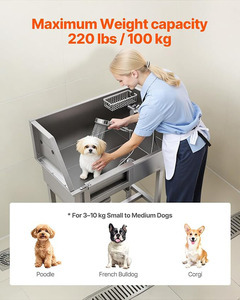 Bañera de Acero Inoxidable para Mascotas con Grifo de Ducha, Soporte para Jabón, Escaleras Antideslizantes y Fácil Limpieza para Perros y Gatos - Product Image 4
