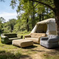 Canapé gonflable moderne en PVC écologique pour l'extérieur, camping, pique-nique, chaise longue à gonflage rapide, douce et moelleuse, imperméable, résistante à l'usure, portable