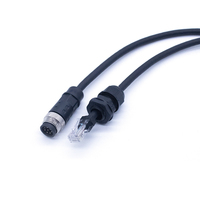 M18 8 Pin A Código a RJ45 6 High Flex Cable Ethernet de doble blindaje Cámara industrial IP67 Conector impermeable Arnés de cableado