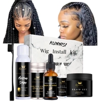 Kit de pose de perruque Lace Gel tresse sans colle à fixation forte avec spray fondant pour extensions de cheveux