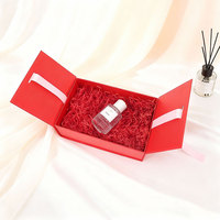 Kotak Lipat Mewah Berembos dengan Penutup Dua Pintu untuk Perawatan Kulit, Lilin, Sepatu, Wig, Perhiasan, Kotak Hadiah Kertas Elegan dengan Pita & Ikat Pinggang