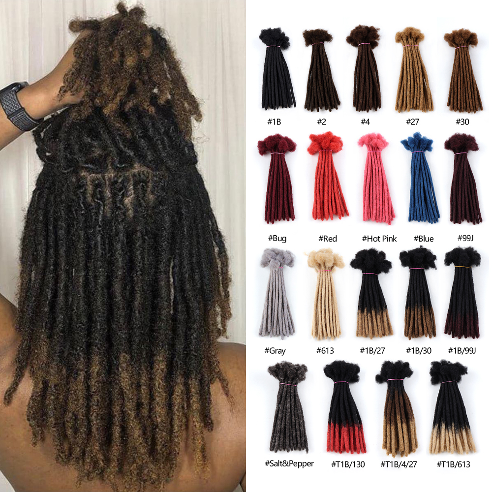Dreadlocks Hombre Locks Naturels 4-24inch Available Loc Extensions Dread Lock Human Hair Natural Hair Locks - Image 1