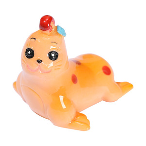 Ornements en résine de lion de mer de dessin animé mignon, décorations d'aquarium, figurines d'animaux miniatures pour décor de réservoir de poissons - Product Image 5