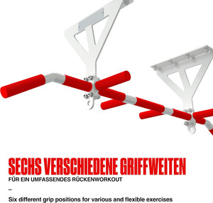Wellshow sport Klimmzugstange deckenmontaggio, HS-K-D6W, Weiss, Studiozulassung, 6 rutschfeste Griffe, Pull Up <span class=keywords><strong>bungen</strong></span> & mehr - Product Image 4