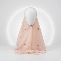 Voile Hijab Japonais Fin avec Strass, Bandana, Collections Fruits, Motif Fraise Mignon, Bawal, Motif Personnalisé, Taille et Logo