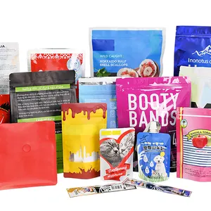 Vacuum Standing Self-Sealing Plastic Food Storage Packaging Bags Custom Logo Snack Or Coffee Bags