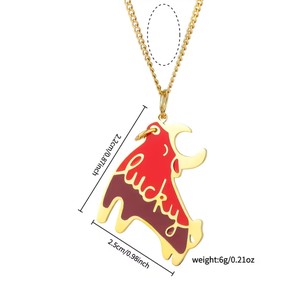 Lucky Calf Enamel Necklace 18K Gold Plated Waterproof Cow Bull <strong>Animal</strong> Pendant Necklace for <strong>Animal</strong> <strong>Lover</strong> - Product Image 6