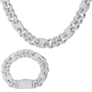 สร้อยคอทองแดงสไตล์ยุโรปอเมริกัน ฮิปฮอป ดีไซน์เก๋ ทันสมัย ขนาด 16 มม. ลายจมูกหมู แบบไมอามี่ล็อค คิวบันเชน ประดับเพชรซิร์คอนเต็มเส้นสามเส้น - Product Image 5